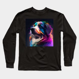 Colorful Puppy Art Design. Dog artwork Long Sleeve T-Shirt